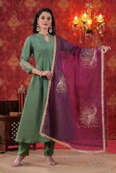 Angoori Kurta Set with Organza Dupatta