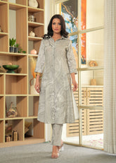 Grey Marble Print A-Line Co-ord Set