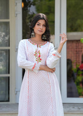 Floral Hand Work Nazma A-Line Kurta Set